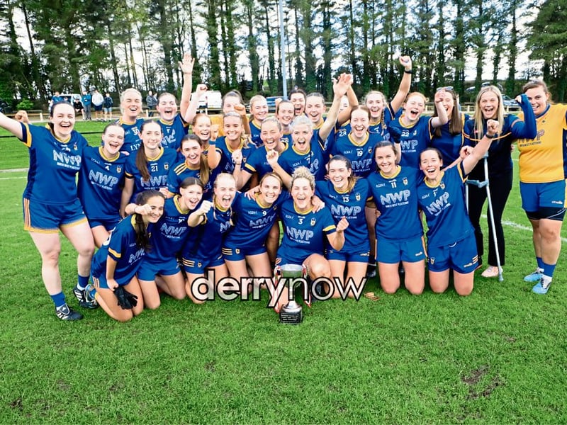 Steelstown's celebrating winning the Ladies Senior final beating Magherafelt 2-13 to 2-6 held in John Mitchel's GAC, Claudy. (Photos - Tom Heaney, nwpresspics)
