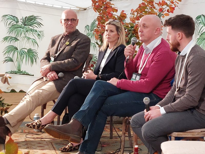 Speakers at a Renewables Scaled Responsibly talk, Preben Munch Director Ecohz, Sharon McManus ESB Head of Sustainability, Alan Wyley CEO of Energy Cloud and Laurence O'Reilly SEAI Regional Coordinator for Laois/ Offaly.