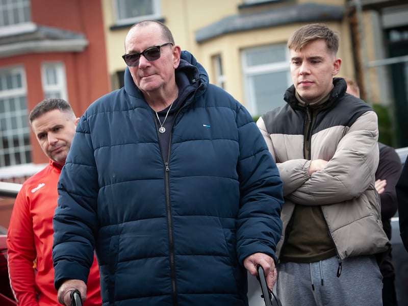 Some of the faces in the crowd during Saturday's unveiling of a new mural in honour of the late Tristar FC founder Jon 'Ugg' Clifford.