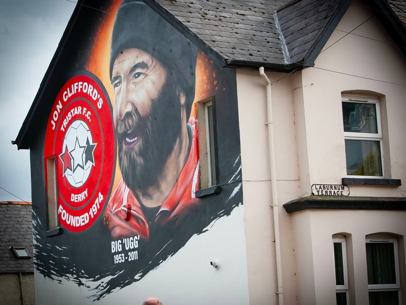 The new mural in honour of the late Tristar FC founder Jon 'Ugg' Clifford.