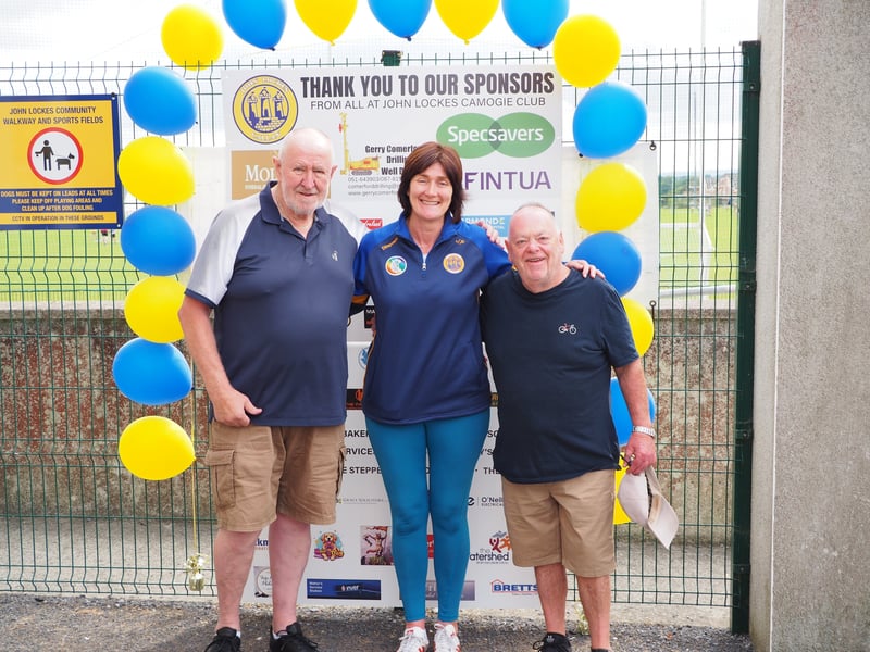 Jane Phelan with Murt Cuddihy and Johnny Butler who are daily walkers at John Locke Park