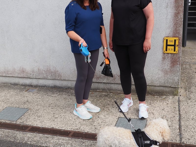 Laura Morrissey with Misty and Mags Molloy after completing the John Locke's walkathon