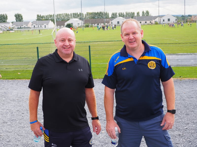 Locke's clubmen Michael O'Leary and Eamon Kennedy on the Walkathon