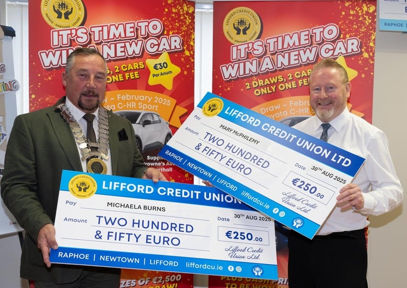 In pictures: Lucky winners collect prizes from Lifford Credit Union ...