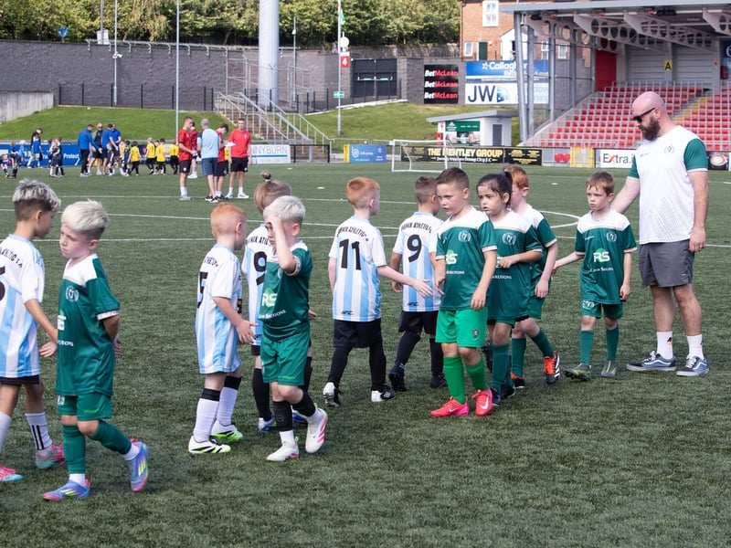 Showing good sportmanship at the end of one of the games.