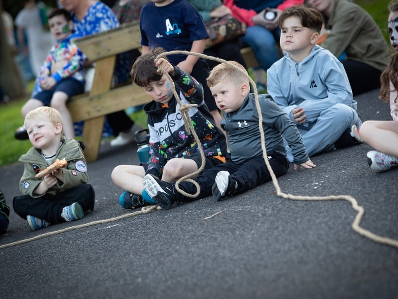 This young lad tries to get in one of the rope tricks himself.