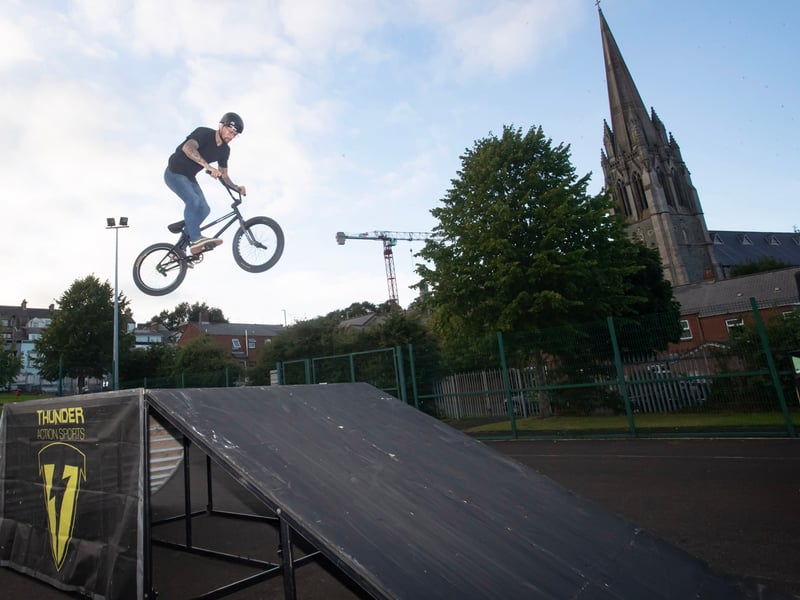 One of the high flying BMX riders in action.