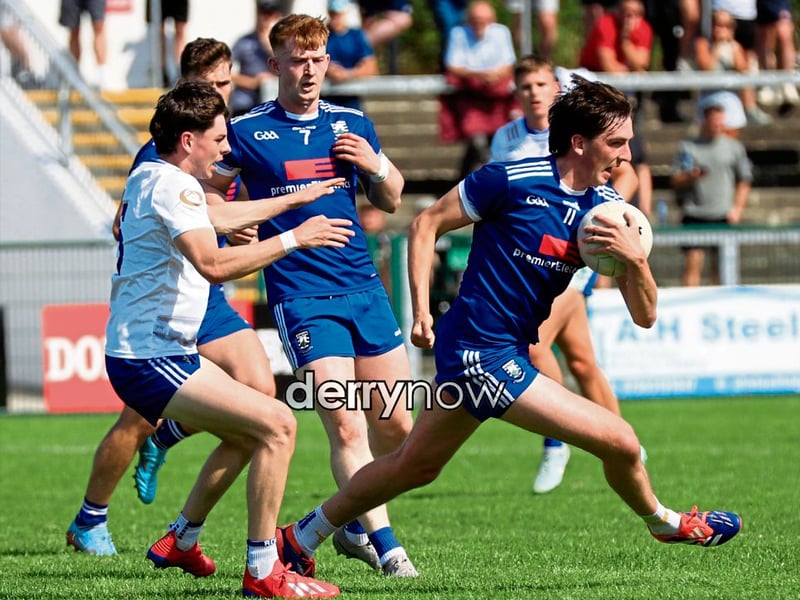 Ballaghy's Paul Cassidy moves forward with the ball.