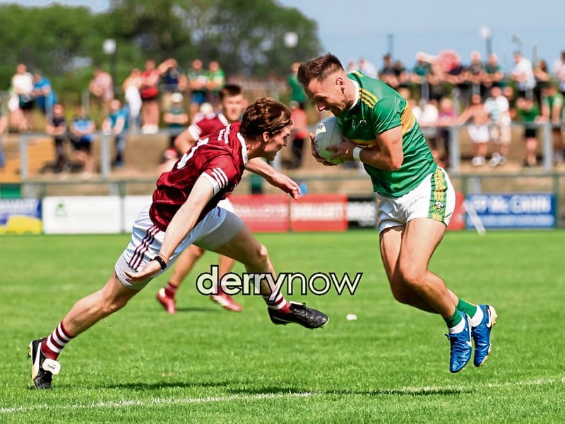 Head to head action from the Banagher v Glen.
