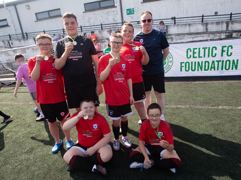 The Oxford Bulls team who played in the Celtic FC Foundation's Ability Counts 7s Tournament at Bishop's Field, Creggan on Tuesday afternoon as part of Feile 2025. (Photos: Jim McCafferty Photography)