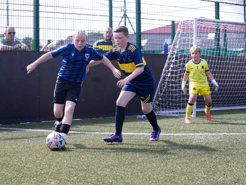 Action from the Padraig Barton Memorial Cup final.