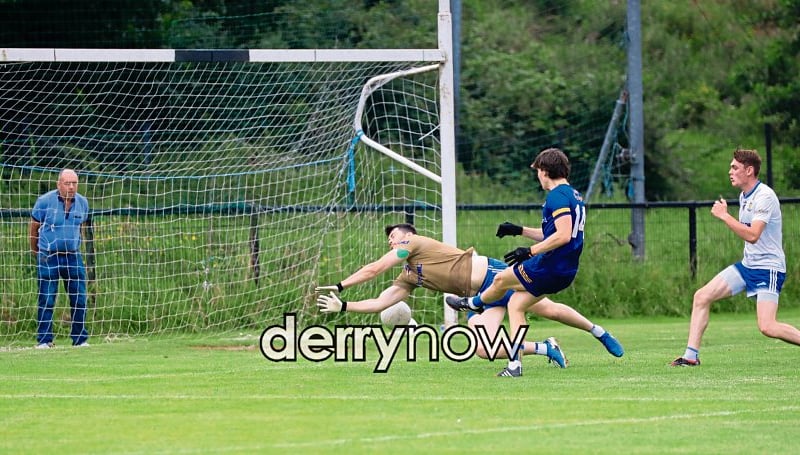 Steelstown Brian Ogs Callum Deery scores a goal. (Photos - Tom Heaney, nwpresspics)