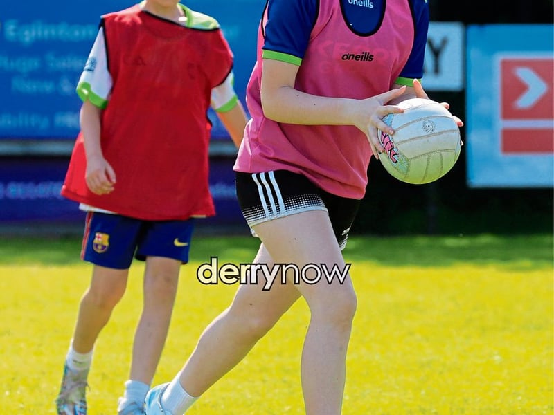 Gaelic football action at the Steelstown Brian Og’s Cul Camp