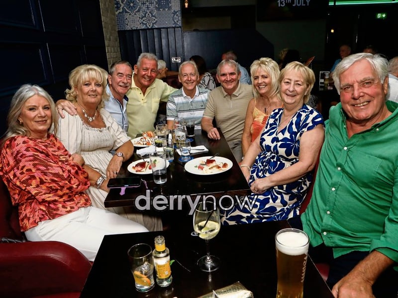Mickey O’Connor celebrating his 70th birthday with his neighbours from Ardnashee.