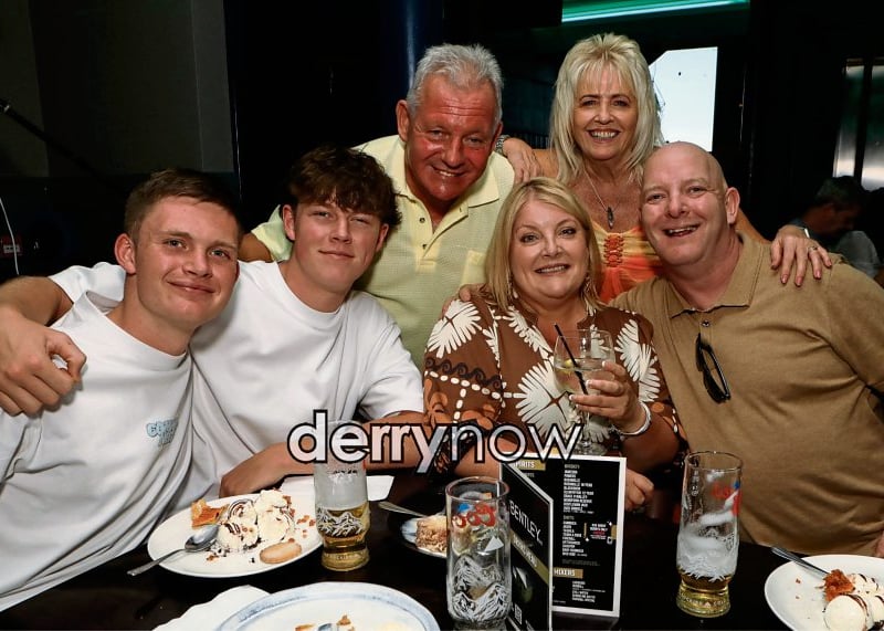 Mickey O’Connor celebrating his 70th birthday with his wife Geraldine and friends from Australia.