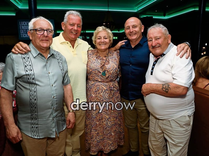 Mickey O’Connor celebrating his 70th birthday with his sister Mary and brothers, Paddy and from right, Danny and Sean.