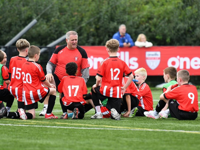 A half time pep talk for the Tristar Colts under-11's team at the Vale Centre. (Photos: Keith Moore)