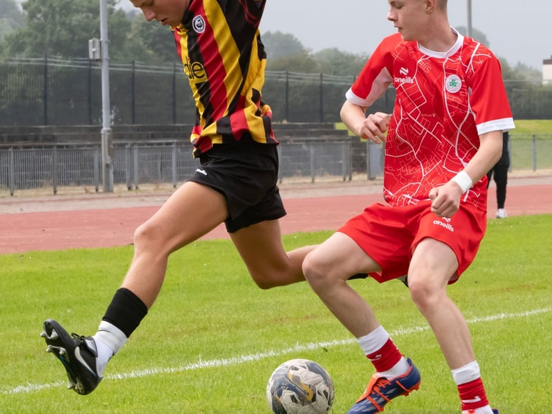Action from Wednesday's Foyle Cup u-14 group game between Cliftonville and Partick Thistle.