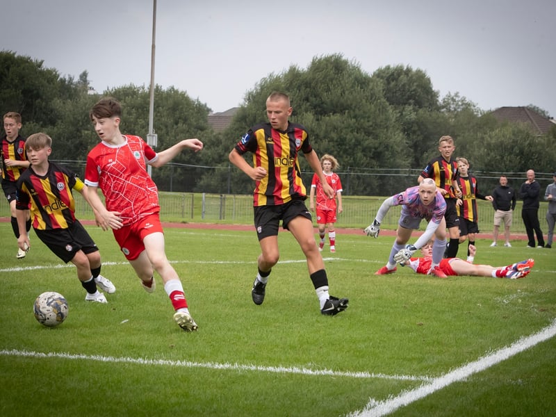 Action from Wednesday's Foyle Cup u-14 group game between Cliftonville and Partick Thistle.