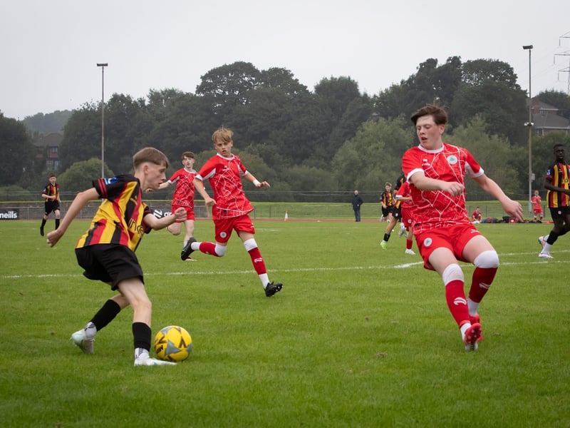 Action from Wednesday's Foyle Cup u-14 group game between Cliftonville and Partick Thistle, at Central, Templemore. (Photos: Jim McCafferty Photography)