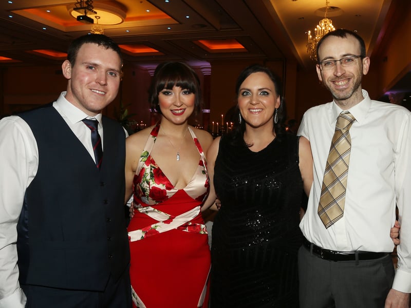 Attending the Bellaghy Wolfe Tones GAC 75th Anniversary Gala dinner in the Tullyglass Hotel, Ballymena were, L-R, Gerard Campbell, Geraldine Quinn, Clodagh Gribbin and Aidan Gribbin.