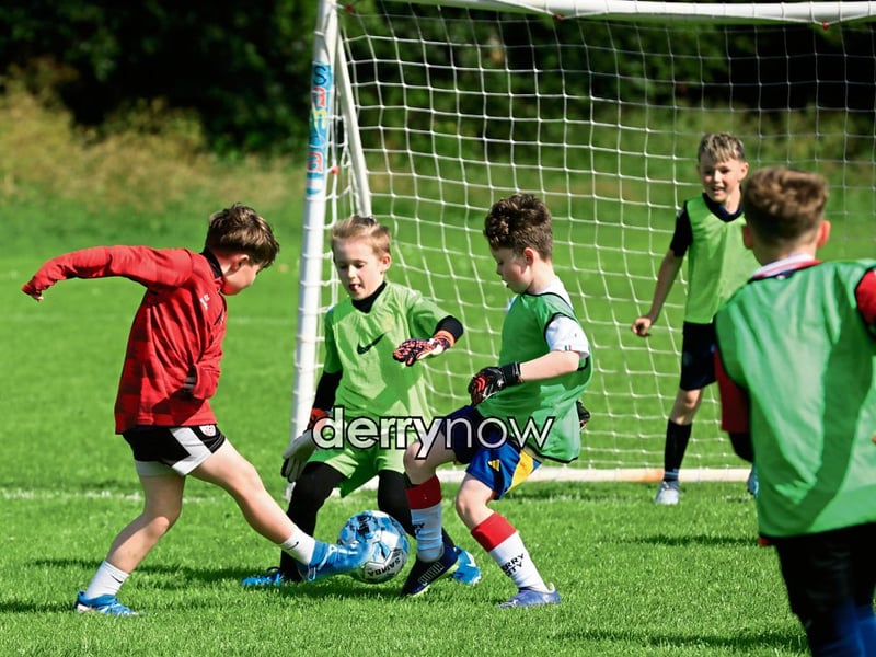 Young footballers at the Culmore Football Club Ryan McBride Summer Camp. (Photos - Tom Heaney, nwpresspics)