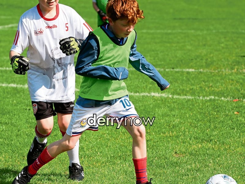 Young footballers taking part in the Culmore Football Club, Ryan McBride Summer Camp. (Photos - Tom Heaney, nwpresspics)