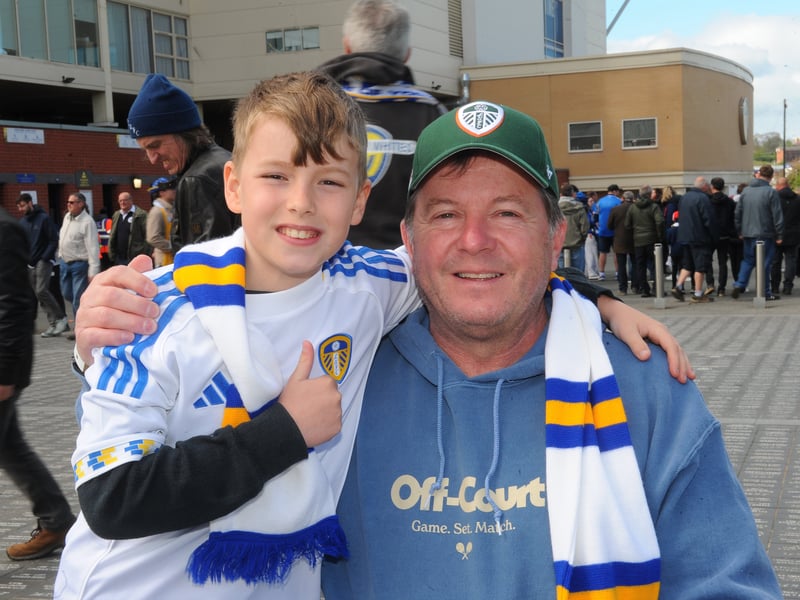Leeds United v Wolverhampton Premier League sat 18-04-2026 pic Steve RidingNathan Dalton, eight and Paddy Flannery of Boston Spa