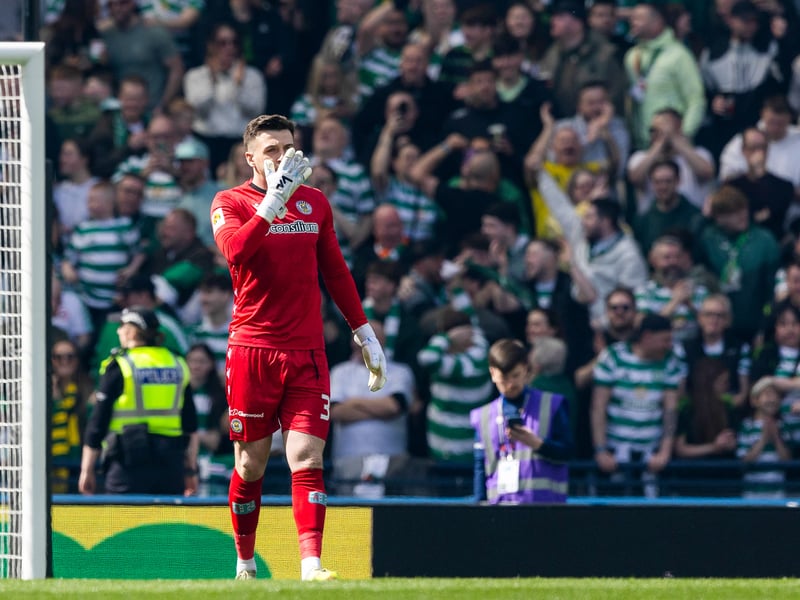 What a disaster of a Hampden debut for the St Mirren stopper. Will be having nightmares about the opening goal, and injured himself shortly afterwards.
