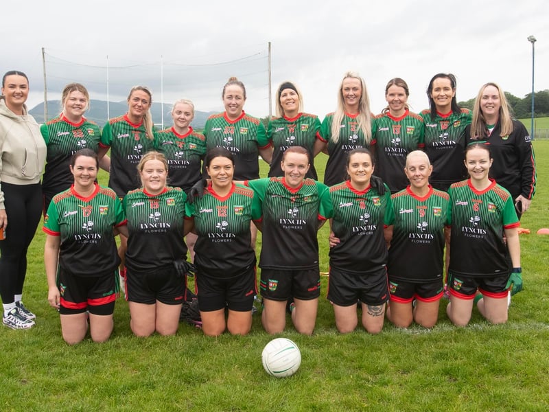 The Slaughtmanus Ladies pictured before Saturday's Ulster Ladies Blitz at Beart GAC.