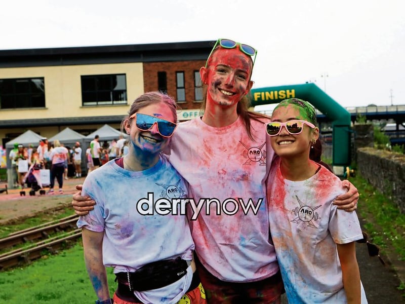 Carly, Molly and Chrissie getting “snapped” before taking part in the ARC Fitness 3k Colour Dash, at Destined, Foyle Road, on Saturday. (Photos - Tom Heaney, nwpresspics)