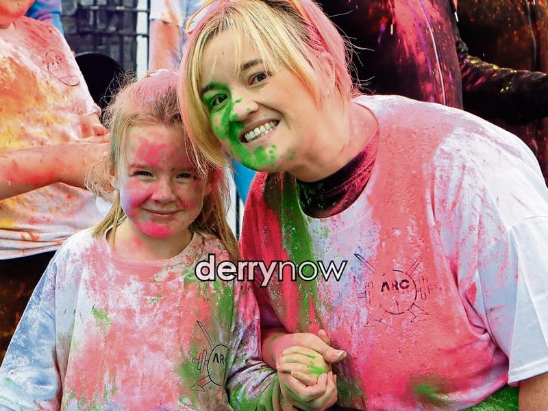 “Smile for the camera” before taking part in the ARC Fitness 3k Colour Dash, at Destined.