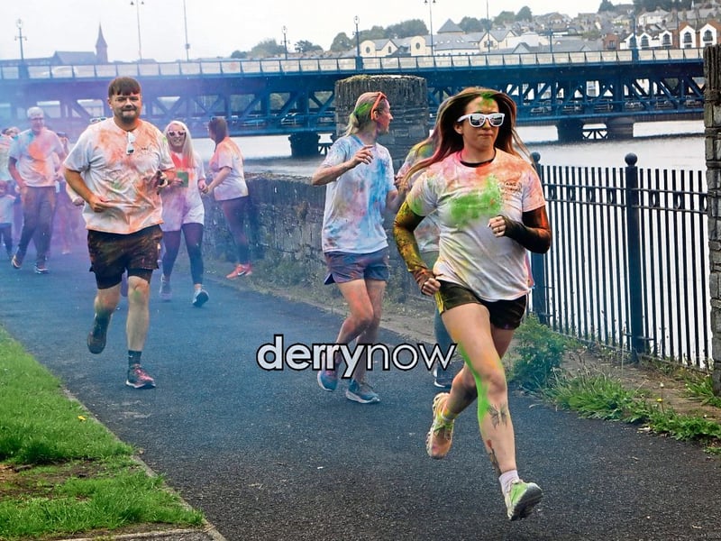 Runners taking part in the ARC Fitness 3k Colour Dash, at Destined, Foyle Road.