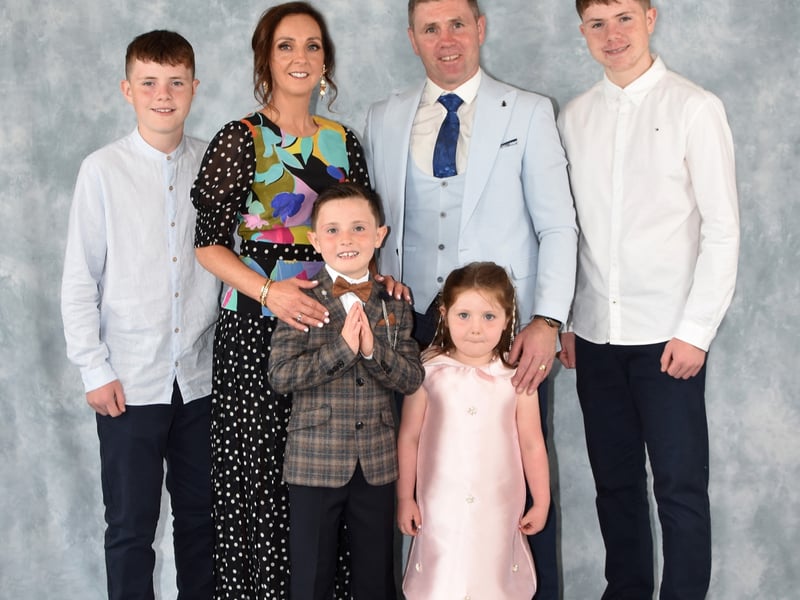 The O'Kane family on First Communion day at St. Canice's Dungiven