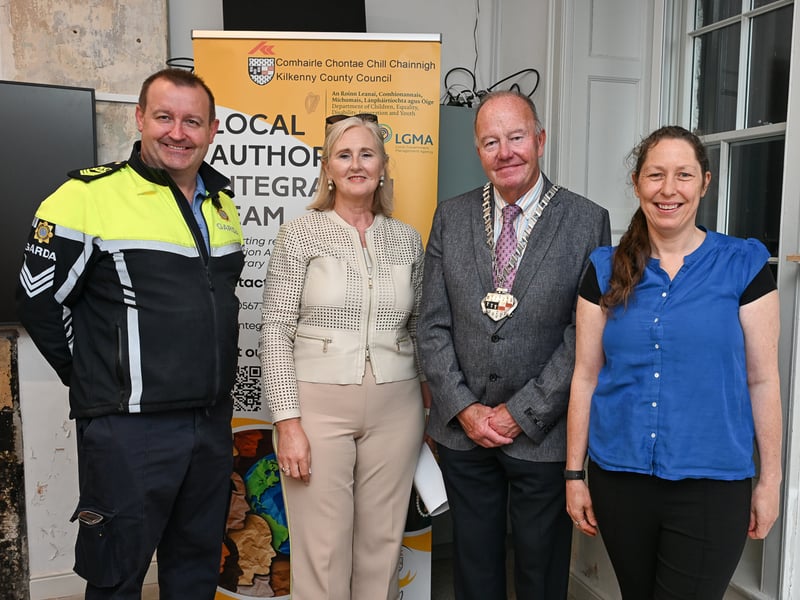 Sgt John Duffy, Fiona Deegan, Cathaoirleach Michael McCarthy and Michelle McQuaid PICTURE Vicky Comerford