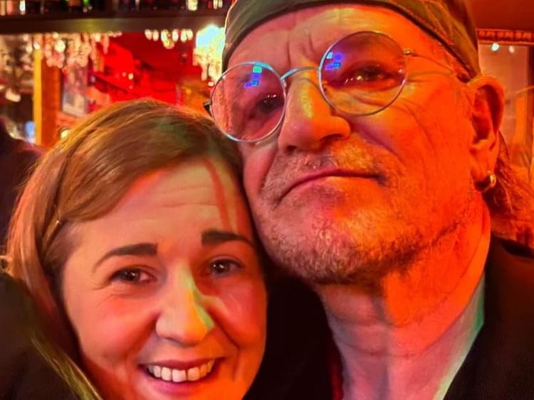 Karen McEvoy and Bono pictured in Tynan's