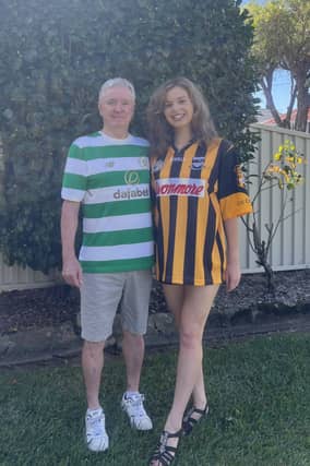 Gowran will be welcoming a special visitor this summer, when the Sydney Rose of Tralee comes ‘home’ to spend time with her auntie Mary before the famed Kerry festival. Laura Foley was born and raised in Sydney, Australia, but her dad, Michael, is from Graignamanagh and a proud Kilkenny man. (They are pictured together below). He set off on an adventure to Australia 30 years ago, fell in love with the place, and stayed. His love of Ireland, and passionate support for the Cats, was passed on to Laura, who he brought to the Sydney St Patrick’s Day Parade every year. She started Irish dancing when she was six, with the Derwent School of Dance, going on to dance in many feisanna and community events. Over time Laura became more curious about her Irish roots. “I entered this year’s Sydney Rose of Tralee with the intention of strengthening my connection to the Irish community and supporting their worthy causes such as the Irish Support Agency. I love Irish traditional music and attending local traditional sessions in Sydney,” she said.