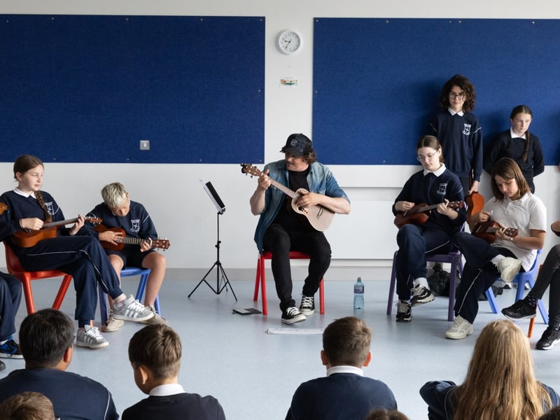 Music Generation Laois held a Ukulele Programme Concert at Scoil Bhríde, Portlaoise, under the direction of Musician Educator Terry Byrne.