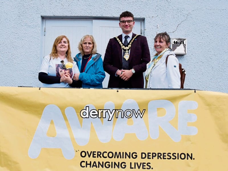 Ciaran McQuillan, Mayor of Causeway Coast and Glens, is pictured with Mary Duggan (Anne's sister), Diane Fleury and Monica Shannon.