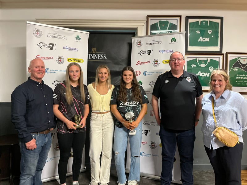 U14 Girls - Jimmy Martin, Katie Brady, most improved player, Megan Burns, Ailbhe Coll, players player of the year, Andy Keary, Mary Whelan, team manager. Missing is player of the season Tilly Clavin CLICK ON THE ARROWS ABOVE TO GO THROUGH ALL THE PICTURES
