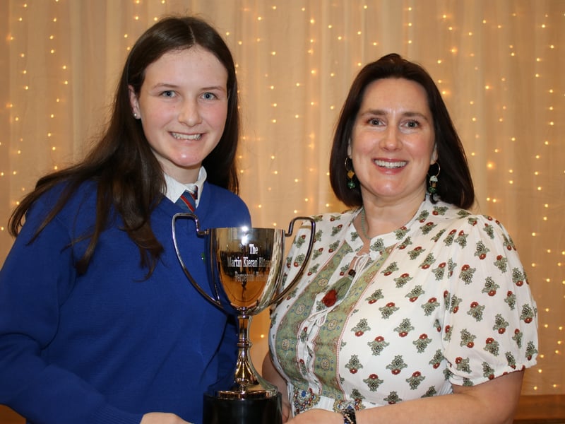 Below: Michelle Kelly presents The Martin Kieran Blueprint Award to Dearbhla Rooney