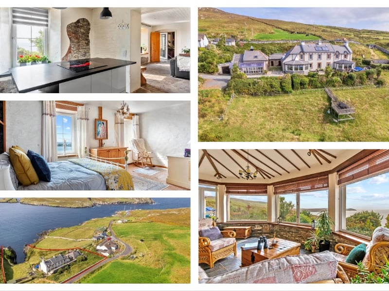 Dursey Shore Lighthouse, Cork - €1,250,000 Perched high atop craggy rocks overlooking the Atlantic Ocean, with Dursey Island and Crow Head framing the view, Dursey Shore Lighthouse Residence was deliberately sited to have direct visibility of Calf Rock beyond, the location of the ill-fated lighthouse. This fully restored home enjoys some of the most scenic views Ireland has to offer. One of the finest sites in Ireland, this is a four-bedroomed waterfront residence with jaw-dropping views of the Atlantic Ocean and of the scenic Dursey Island. The grounds of approximately 2 acres have direct water access, leading to a secluded swimming cove with cut-out pier and slipway. A sundial located adjoining the property records it as the location of the final sunset of the last millennium in Western Europe and sets the scene for this unique property.