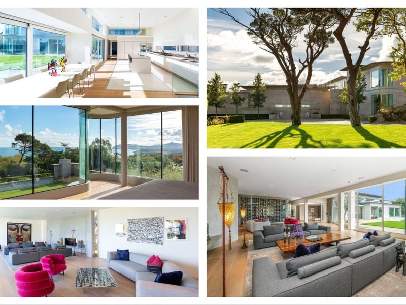 Ananda - A Hollywood featured mansion in Killiney, Co Dublin - €6,950,000 One of Ireland's most spectacular contemporary homes, situated on a unique elevated site of approximately one acre with astonishing views of Killiney Bay and the Wicklow Mountains. The secret to Ananda is the profound connection between the house and its spectacular surroundings which results in a homes with a serene ambience that can only be truly appreciated upon visiting. The house featured in the 2017 horror movie It, and boasts seven bedrooms, eight bathrooms, a climate-controlled wine room, home cinema, games room and gym/yoga studio.