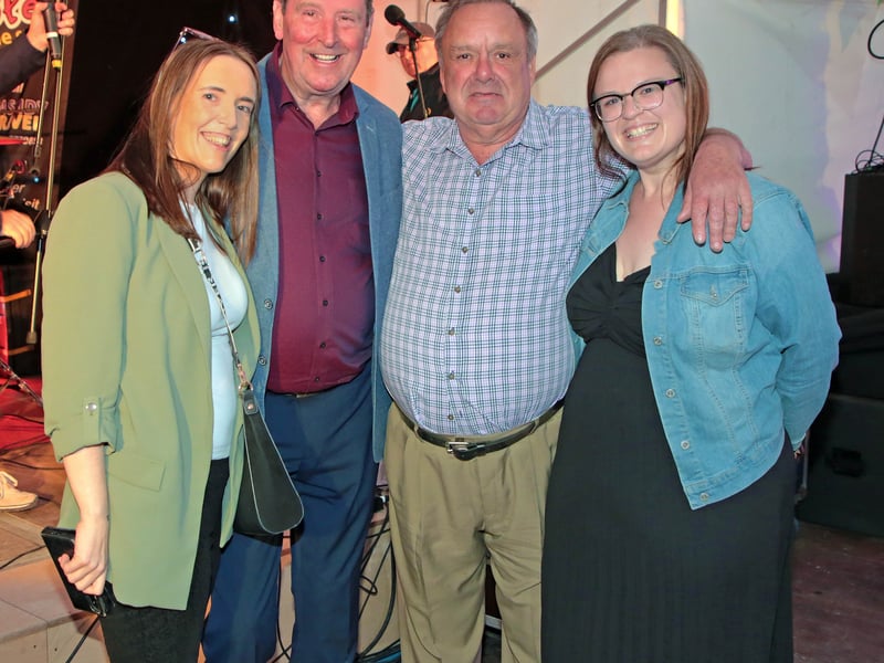 Caption: Country music legend Mick Flavin with Michelle and Michael Beirne, Aisling Gallogly at The Hill Top Festival in Aughnacliffe
