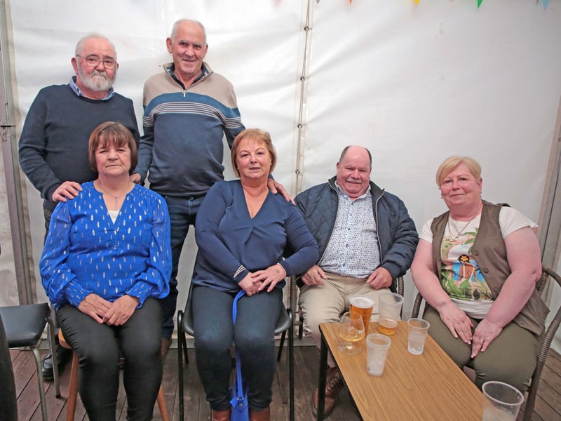 Caption: Margaret and Gerard Wilson, Angela and Brian Durkin, Kathy and Kevin McNally in Aughnacliffe for The Hill Top Festival