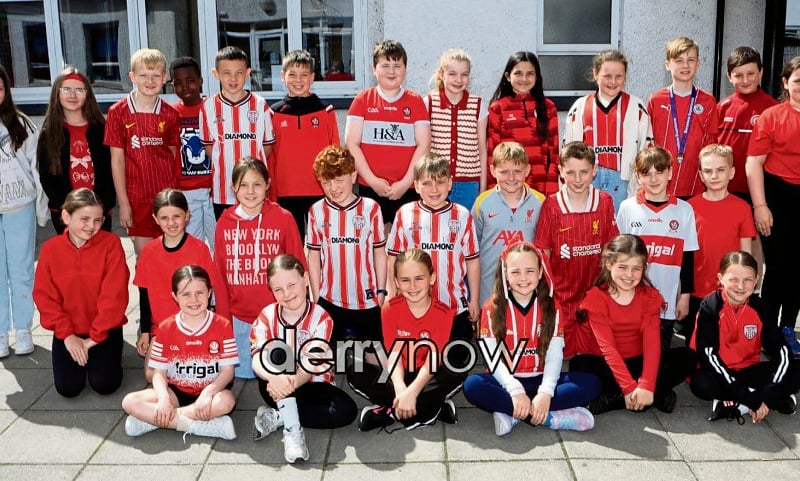 Hollybush PS pupils 'Going Red for Ryan'.
