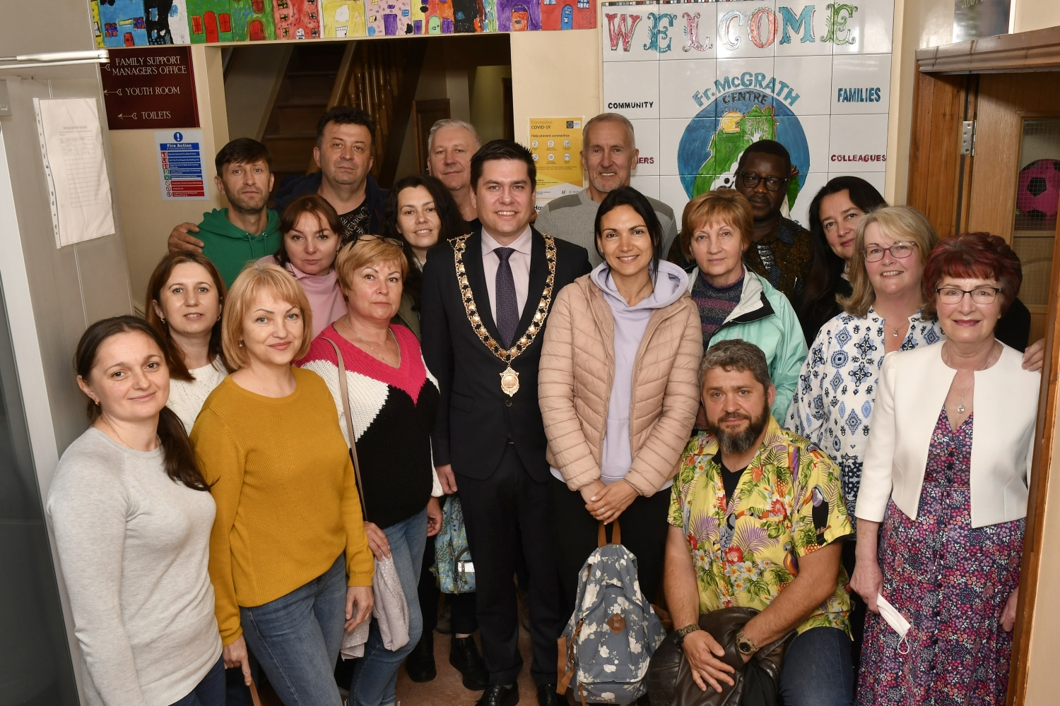 Kilkenny is enriched by the number of people from diverse cultures who have made the county their home. They are making a significant contribution, economically, socially and culturally in our local communities. Their diverse skill sets and experiences have filled gaps in our labour market and they contribute to the county’s diversity and cultural landscape. We meet them working in our hospitals, retail stores, commercial firms, hospitality sector and trades. They also volunteer in our charity shops and with community initiatives. The Fr McGrath Family Resource Centre, under St Canice’s Community Action Ltd (SCCA), takes a holistic approach that addresses multiple aspects of migrants’ lives and has been a beacon of light for many newcomers. ABOVE: Tutors and participants with Mayor Andrew McGuinness From small beginnings, the Fr McGrath Centre has grown into a thriving service provider, catering for diverse needs through their family supports and training services. They know that a more sustainable integration pathway is created by reaching out to new communities, focusing on language acquisition and by fostering collaboration between the various stakeholders. One of the many initiatives hosted by Fr McGrath Centre is the Fáilte Isteach Conversational English Project which is giving those migrants in need of support that first step up. Fáilte Isteach is a national project, providing free conversational English classes for migrants. Today there are more than 170 Fáilte Isteach classes running throughout the country. breaking down barriers The programme works at breaking down the barriers that migrants and communities face, extending the hands of friendship and goodwill through the practical and inclusive manner in which the programmes are delivered. Each week in the Fr McGrath Centre an eclectic mix of people from around the globe are welcomed by a group of volunteer tutors, some of whom themselves come from diverse backgrounds. The Centre is acutely aware of the importance of reaching out to new