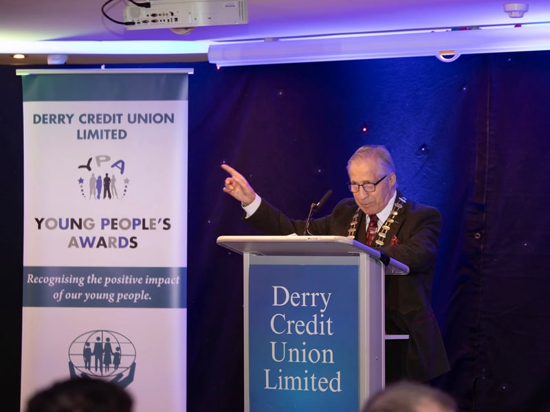 Martin Busch, President Irish League of Credit Unions, addressing the attendance at Monday's awards.