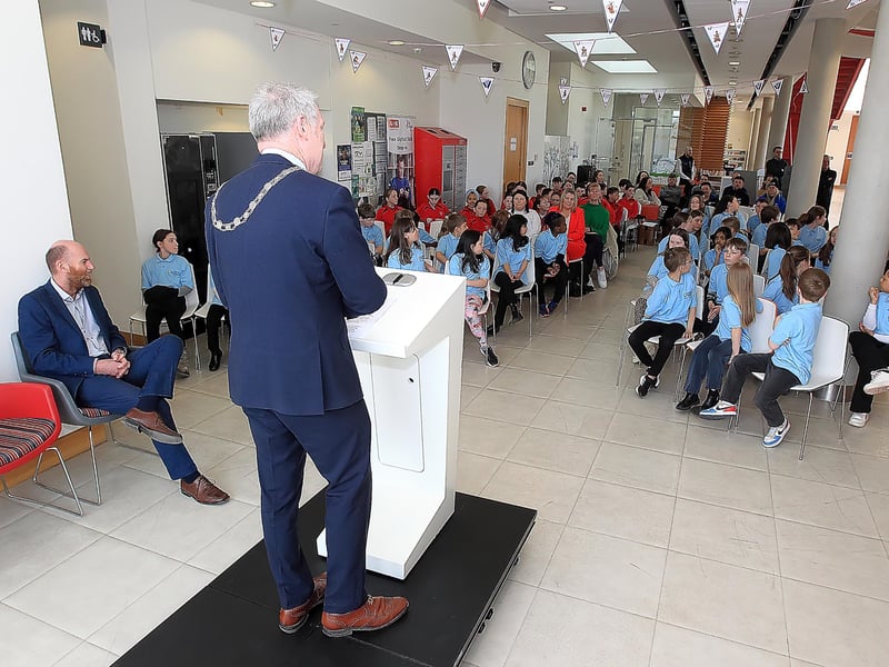 Mayor of Waterford City and County Cllr Jason Murphy officially launched the Active Travel Safe Routes to School schemes
