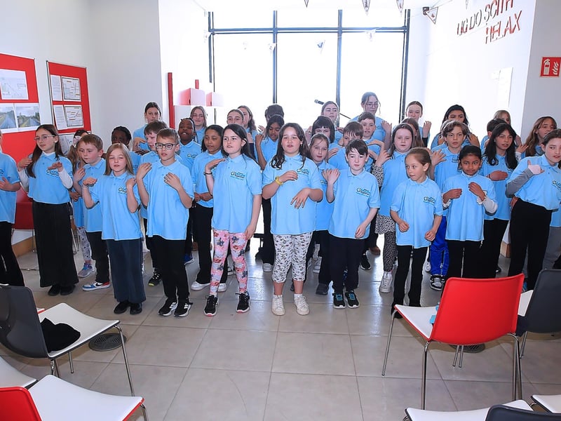 Waterford Educate Together National School's choir performed at the launch of the Safe Routes to School